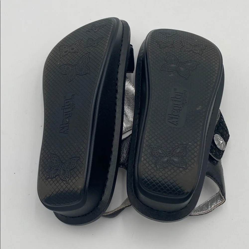 Algria Stylish Black Sandals leather women 38 casual office retro Y2K